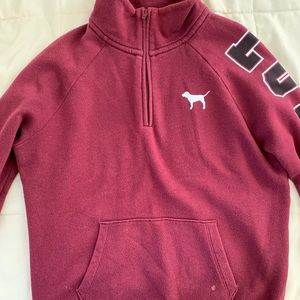 PINK Fuchsia Quarter Zip-up Sweatshirt